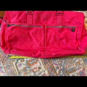 Kipling hot pink nylon duffel bag